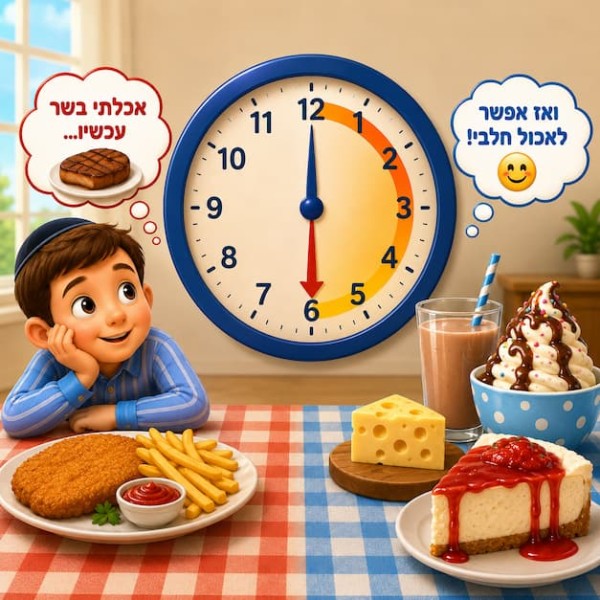  ילדים לענין המתנת שש שעות בין בשר לגבינה