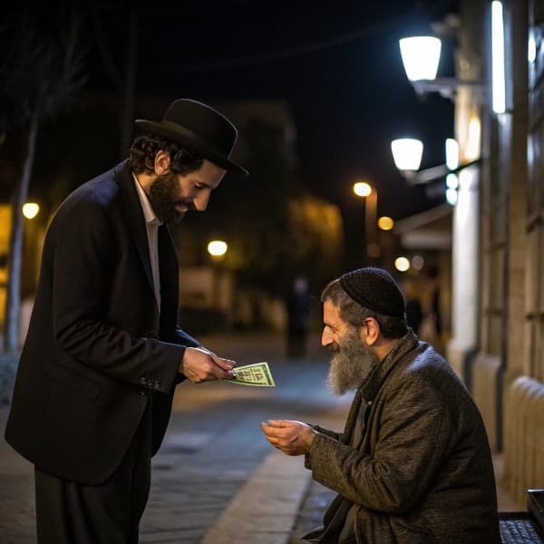 נתינת צדקה בלילה